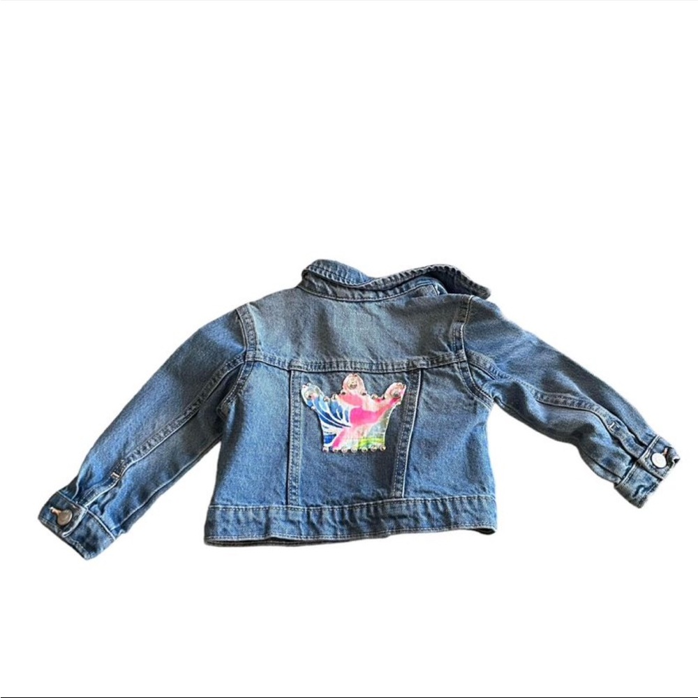 Girls old navy Jean jacket with Lilly Pulitzer crown